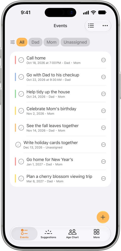 Time with My Parents: Plans & Calendar